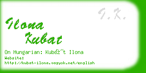 ilona kubat business card